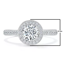 2 Ct Moissanite Halo Engagement Ring 925 Silver Moissanite Diamond Halo Ring - £64.59 GBP