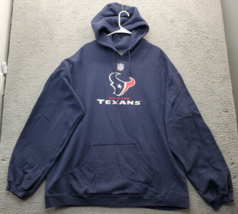 NFL Houston Texans Reebok Hoodie Football Mens 2XL Navy Fleece Lined Pullover - £21.41 GBP