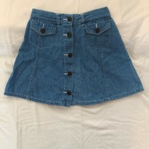Duck Head Button Up  Blue Denim Skirt Girls Size 12 100% Cotton with Pockets - $6.80