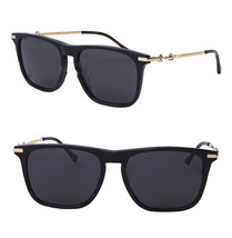 GUCCI Horsebit 0915 Gold Black Rectangular Gg0915s 001 Retro Sunglasses Unisex - £278.32 GBP