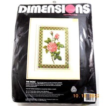 Dimensions Needlepoint 1990 The Rose Cross Stitch Kit Sealed NOS Wool Vintage - $16.99