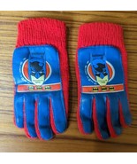 Vintage 1982 Batman DC Comics Blue Just 4 Kids Gloves Knit and Faux Leather - £14.43 GBP