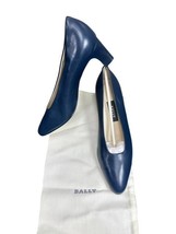 BALLY Rosebud Blue Leather Pump Heel Shoes Size 7 C Made in Italy - $14.84