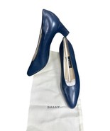 BALLY Rosebud Blue Leather Pump Heel Shoes Size 7 C Made in Italy - $20.82 CAD