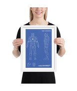 Iron Man Blueprint Premium Luster Photo Paper Framed Poster - £29.06 GBP
