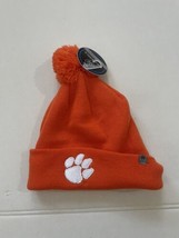 Clemson Tigers Top of the World Cuffed Beanie Pom Winter Hat NWT Orange - £17.20 GBP