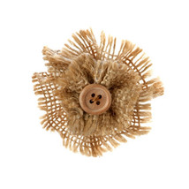 Natural Burlap Flower - 2.75 X 2.75 Inches - £13.25 GBP