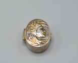 Art Nouveau Sterling Silver Snuff Box Girl&#39;s Face Flower 1.25&quot; Oval 925 ... - $57.87