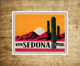 Sedona Arizona Vintage Travel Sticker Decal 3.9&quot; Cactus Laptop Bumper - £4.06 GBP