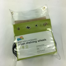 Large Solid Composite Urban Shelving 2 Locking Wheels large 4 inch Wheels T1 - $25.99