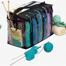 StitchStash Portable Yarn Tote: Knitting Organizer with Clear Plastic Tote Bag, - £66.13 GBP