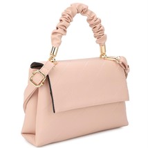 New Pink Color Fashion Smooth Wrinkle Handle Crossbody Hand Bag - $51.98