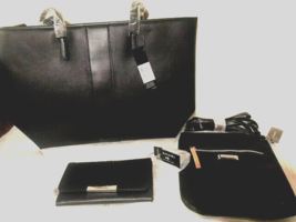 Tahari black Hand Bag, purse and wallet set- New - £54.48 GBP