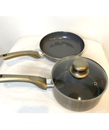 Moss and Stone Saucepan with Lid  and Small Skillet Non-Stick - £14.84 GBP