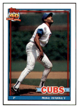 1991 Topps Mike Harkey   Chicago Cubs Baseball Card GMMGB - £1.09 GBP