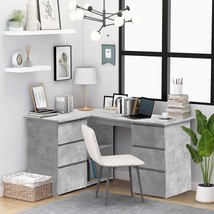  Corner Desk Concrete Grey Engineered Wood 57.1 x 39.4 x 29.9 in - $4,195.13 MXN