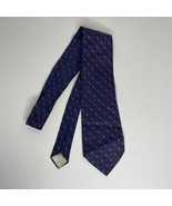 Vintage Navy Necktie Wide Tie Geometric Polyester - £13.83 GBP