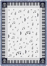 Chords Music Notes Blanket - Music Room Gift Soft Afghan Throw Woven from, 69x48 - £71.96 GBP