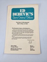 1980s Ed Debevic&#39;s Restaurant Menu 640 North Wells Street Chicago Illinois - £11.60 GBP