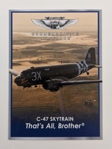 Douglas C-47 Skytrain That&#39;s All, Brother Commemorative Air Force Card - £3.93 GBP
