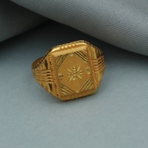 Pure 20k Solid Gold Ring, Men and women Gold Ring Jewelry, Indian Pure Gold Carv - £315.74 GBP