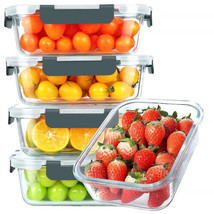 30 oz 5 Pack Glass Meal Prep Containers, Glass Storage Containers with Lids - Di - £87.71 GBP