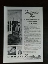 Vintage 1935 Simmons Beautyrest Matress Full Page Original Ad 122 - £5.20 GBP