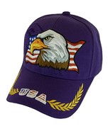 Men&#39;s Patriotic Large Eagle USA Adjustable Baseball Cap (Purple) - £11.95 GBP