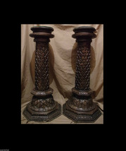 ANTIQUES PLANT STANDS FURNITURE PEDESTALS WOOD WOODEN CARVINGS CARVED IN... - $12,334.72