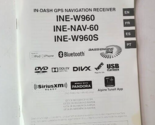 Alpine In Dash GPS Navigation Receiver Users Guide Booklet INE W960 NAV ... - $9.85