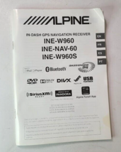 Alpine In Dash GPS Navigation Receiver Users Guide Booklet INE W960 NAV ... - £7.84 GBP