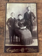 Vintage Cabinet Card. Couple with boy by Casper in New Hampshire, Massachusetts - £10.65 GBP