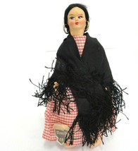 Vintage Eros Cloth Doll Florence Venezia Made in Italy 7.5&quot; Shawl Hoop Earrings - £8.26 GBP