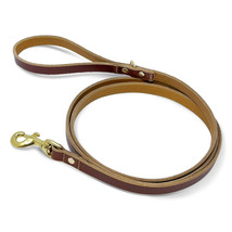 Henney&#39;s Genuine Leather Dog Leash with Solid Brass Hardware - USA Made - $29.99