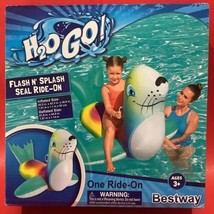 H2O GO Flash N&#39; Splash Seal Shape Ride-On Pool Float Inflatable 55x43x36... - £7.34 GBP