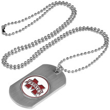 Mississippi State Bulldogs Dog Tag Necklace with a embedded collegiate m... - £11.74 GBP