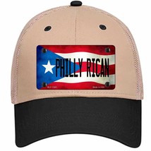 Philly Rican Puerto Rico Flag Novelty Khaki Mesh License Plate Hat - £22.80 GBP