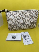 COACH Leather Corner Zip Wristlet with Monogram Print (IM/Chalk) NWT - $39.59