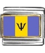 Barbados Photo Flag Italian Charm Bracelet Jewelry Link - $6.88