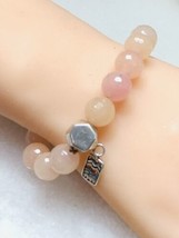 SILPADA  - B2811 - Confection Peach Quartzite Sterling Silver Stretch Bracelet  - £46.35 GBP