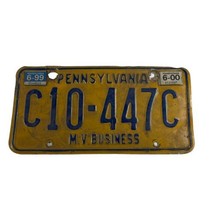 Vintage 1999 Pennsylvania License Plate M.V. Business C10-447C Yellow Di... - $19.62