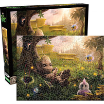Guardians of The Galaxy Baby Groot Relaxing 14&quot;x19&quot; 500 Piece Puzzle Mul... - $26.98