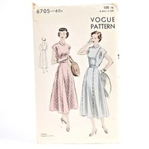 Vogue 6705 Sewing Pattern Easy To Make Dress Rare Vintage 1949  Precut Size 16 - £31.18 GBP
