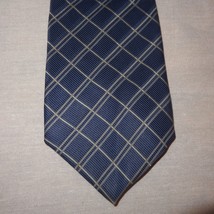 Tie Blue Gray Plaid Necktie 60&quot; Arrow All Silk - $14.99