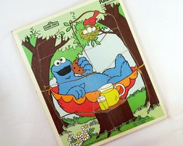 Cookie Monster 9-Piece Tray Puzzle Vintage 1988 Playskool Sesame Street ... - $14.70