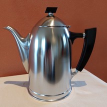 Vtg Belgian DeMeyere Art Deco Stainless Steel Coffee Pot, Antique 1930s ... - $60.43