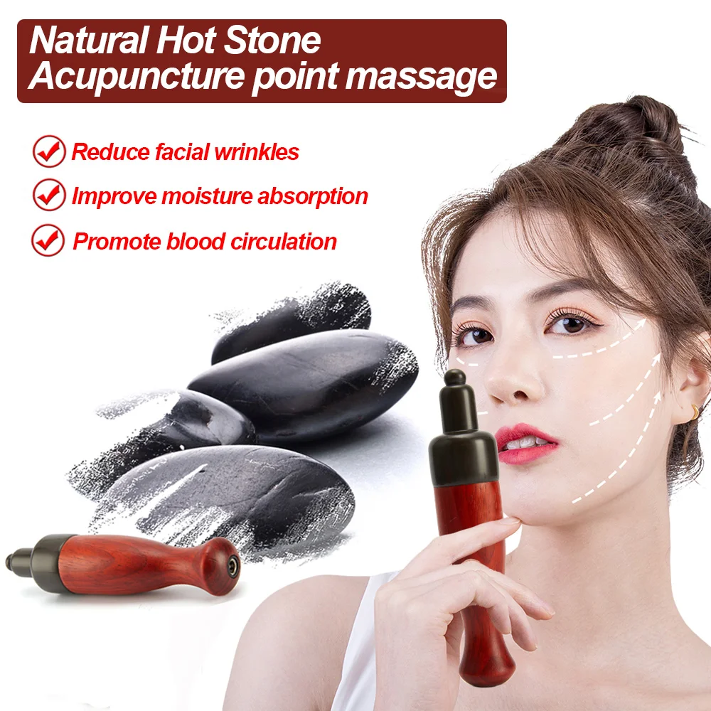 Energy Stone Eye Massage Electric Hot Face Massager Eye Acupuncture Pen Beauty - £32.15 GBP+
