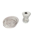 Waterford Wine Bottle Coaster and Brierly Crystal Bud Vase Lot of 2 Vint... - $37.39