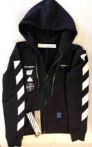 OFF-WHITE C/O Virgil Abloh Black Mariana Print Zipped Hoodie Size Xs - $490.05