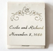 Cecile And Richard Wedding Matches Matchbook Vintage 1986 E33 - $373.45 MXN